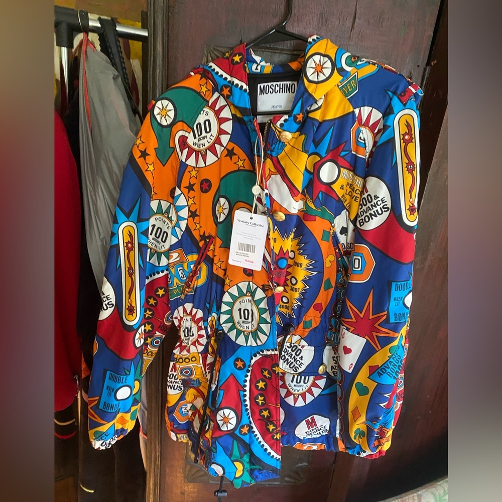Vintage Moschino Jeans Pinball iconic Colorful Casino Print Lightweight Jacket